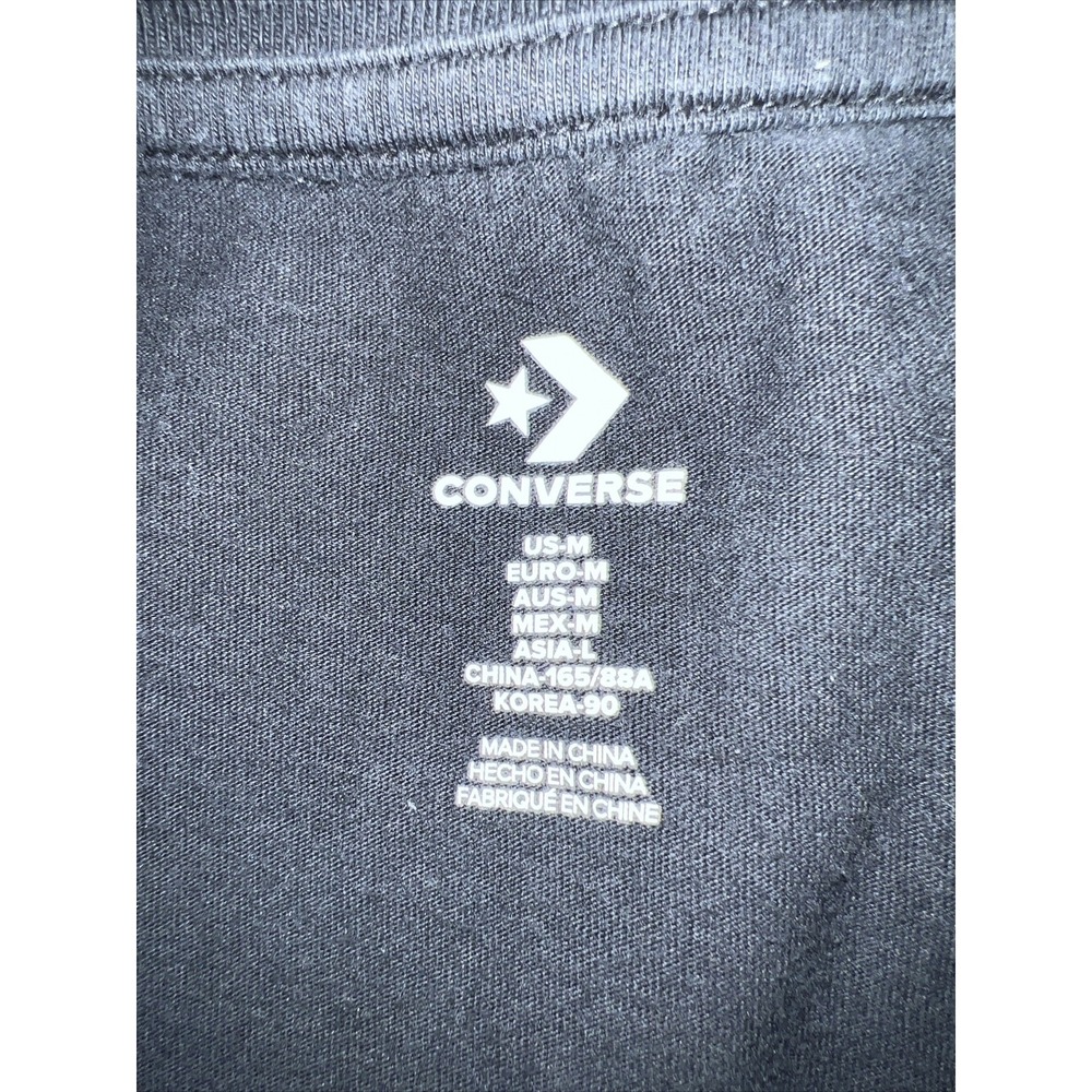 Converse Shirt Men's Medium Black Short Sleeve T Shirt - Picture 4 of 4